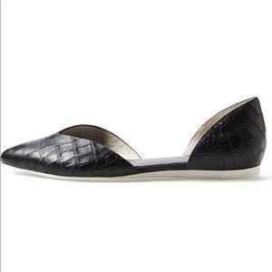 VINCE Tara D’Orsay Croc-Embossed Flats NEW!